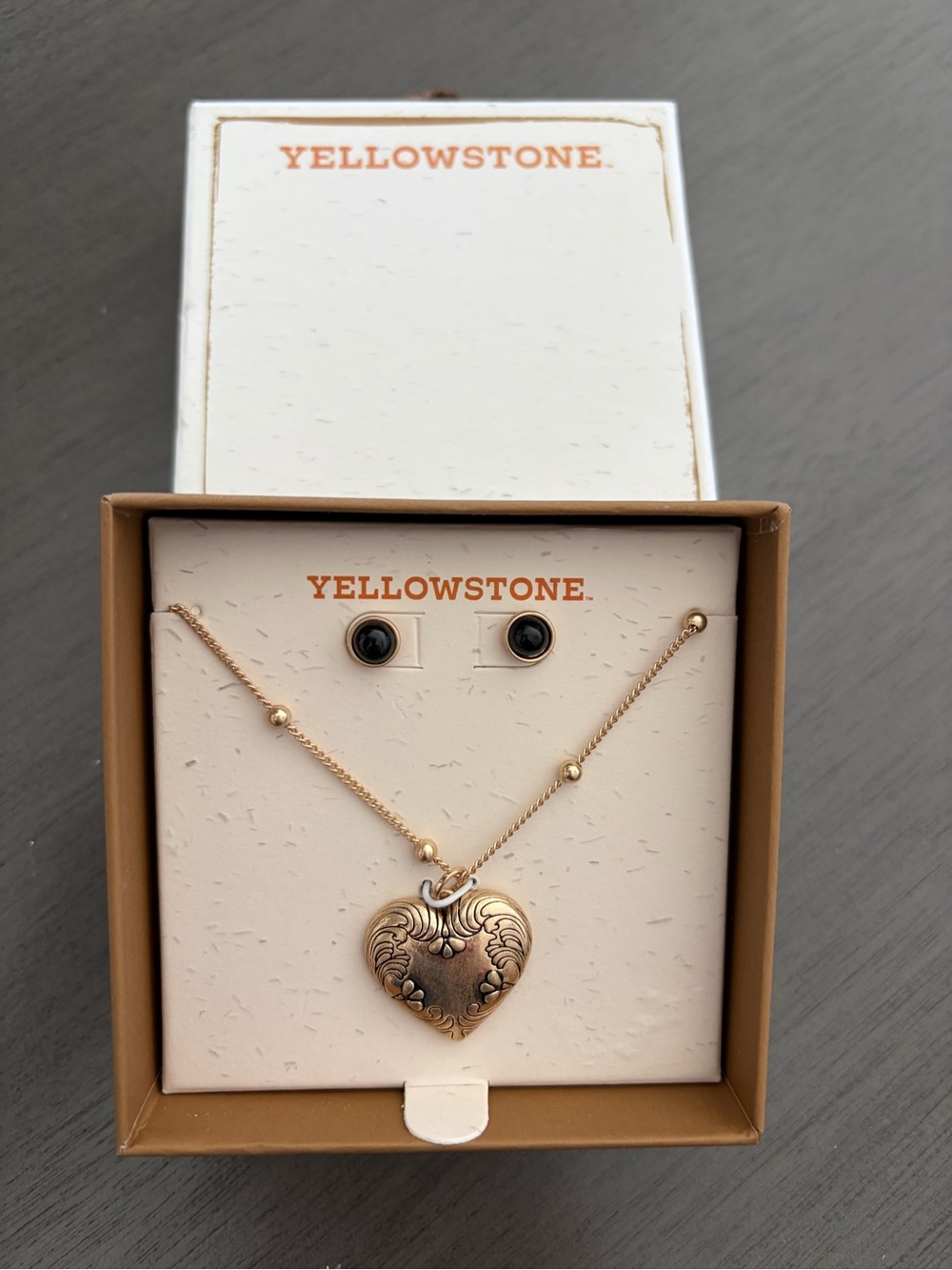 YELLOWSTONE 2-Pc. Heart Pendant Necklace and Stud Earrings Gift Set